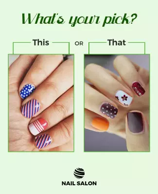 Chic Nail Art Comparison for Salon Choices Poster Template