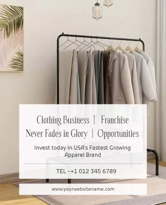 Chic Neutral Apparel Business Franchise Opportunity Poster Template
