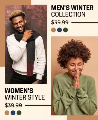Chic Neutral Winter Fashion Sale Flyer Template