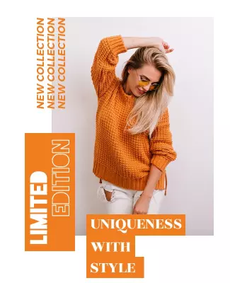 Chic Orange Limited Edition Fashion Collection Poster Template