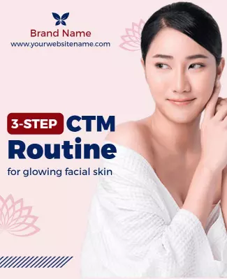 Chic Pastel Beauty Skincare CTM Routine Poster Template