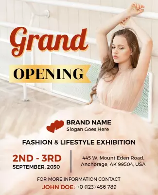 Chic Pastel Fashion and Lifestyle Exhibition Poster Template
