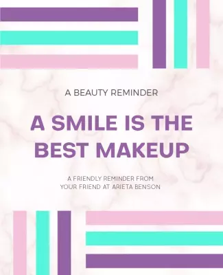 Chic Pastel Marble Aesthetic Beauty Reminder Poster Template