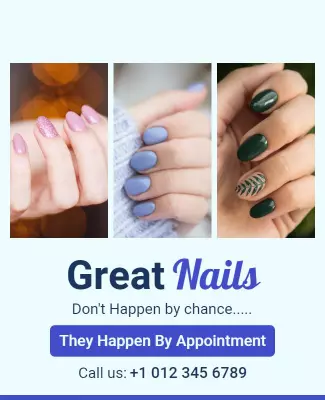 Chic Pastel Nail Art Salon Appointment Booking Poster Template