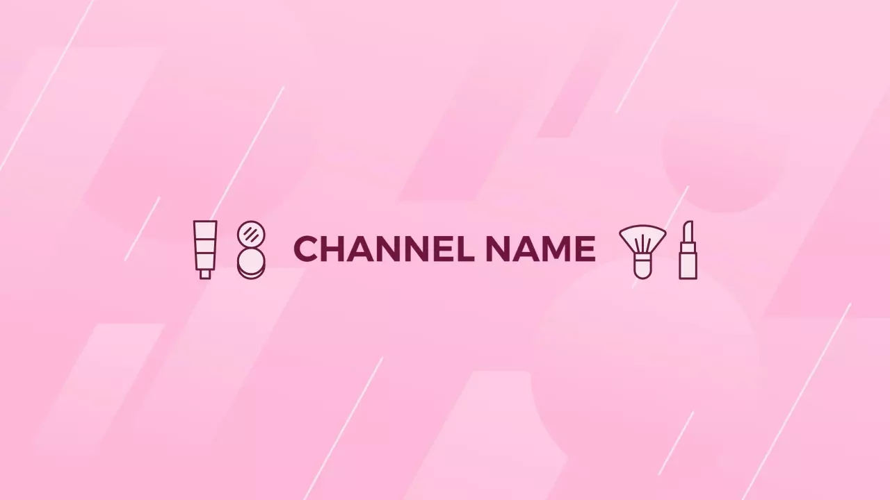 Chic Pink Background with Beauty Icons YouTube Banner Template