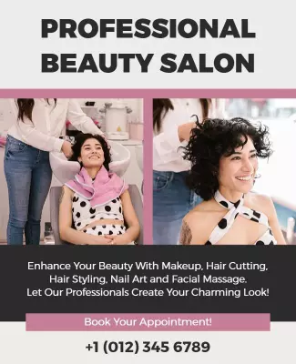 Chic Pink Beauty Salon Services Appointment Poster Template