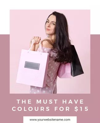 Chic Pink Fashion Shopping Experience Poster Template