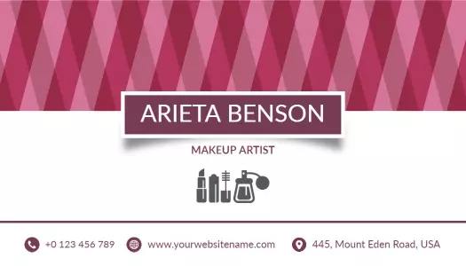 Chic Pink Geometric Makeup Artist Business Card Template