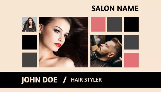 Chic Pink Hair Stylist Salon Business Card Template