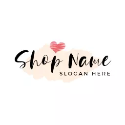 Chic Pink Heart and Soft Peach Design for Business Logo Template