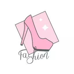 Chic Pink High Heel Shoe Illustrates Modern Fashion Logo Template