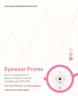 Chic Pink Minimalist Eyewear Promotion Poster Template