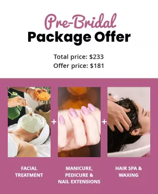 Chic Pink Pre-Bridal Beauty Package Offer Poster Template