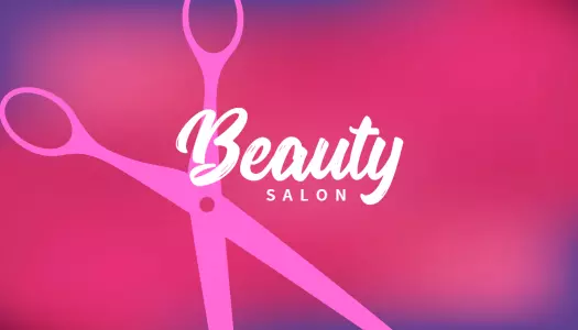 Chic Pink Scissors Design for Beauty Salon Business Card Template