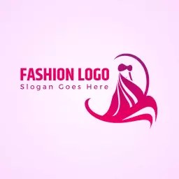 Chic Pink Silhouette of a Model in Elegant Fashion Logo Template