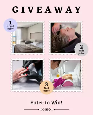 Chic Pink Spa Giveaway Event Poster Template