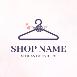 Chic Purple Floral Hanger Design for Elegant Boutique Logo Template