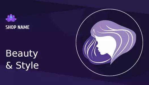 Chic Purple Hair Salon and Beauty Services Business Card Template