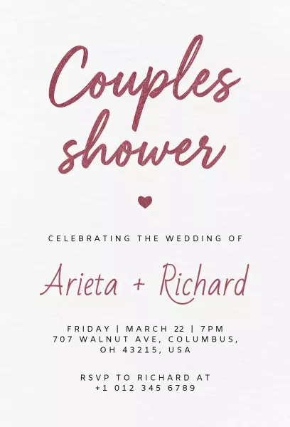 Chic Rustic Couples Shower Wedding Celebration Invitation Template