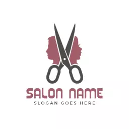 Chic Scissors Design Representing Modern Salon Logo Template