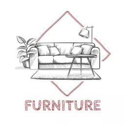 Chic Sketch Design of Cozy Living Room Furniture Logo Template