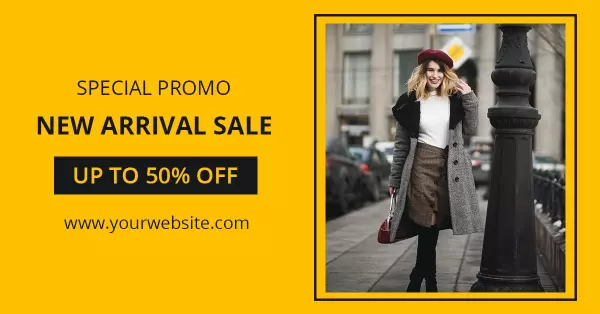 Chic Street Style in Yellow Background Clothing Sale Banner Template