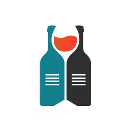 Chic Teal and Black Wine Bottles for Wine Bar Logo Template