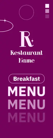 Chic Violet Brunch Restaurant Door Hanger Menu Template