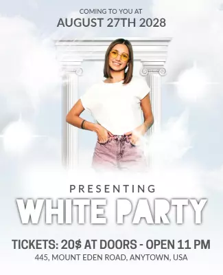 Chic White Party Event Flyer Template