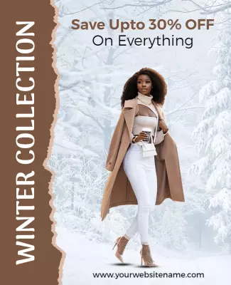 Chic Winter Fashion Sale with Cozy Style Flyer Template