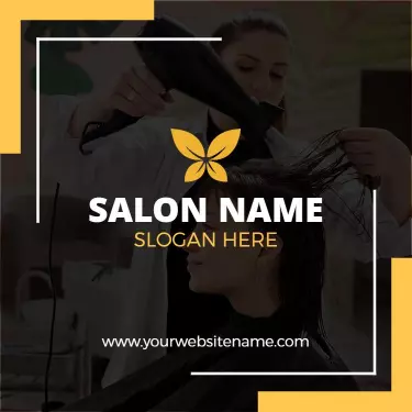 Chic Yellow Floral Hair Salon Services Business Card Template