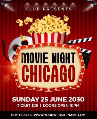 Chicago Movie Night Event Flyer Template