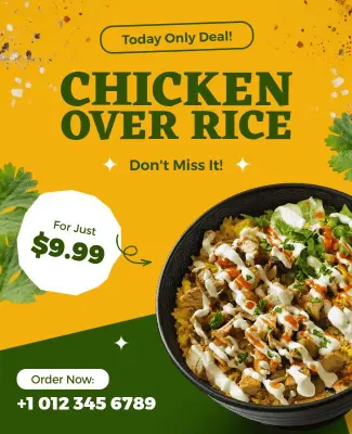 Chicken Over Rice Special Offer Poster Template