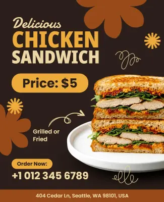 Chicken Sandwich Promotion Flyer Template