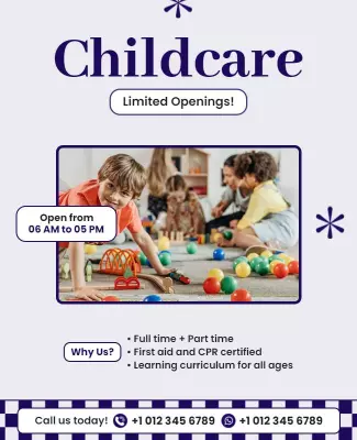 Childcare Services Limited Openings Flyer Template