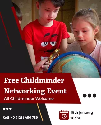 Childminder Networking Event Invitation Flyer Template