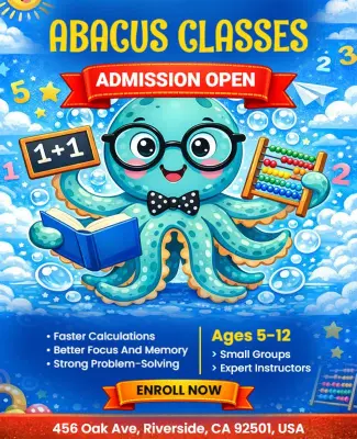Children's Abacus Learning Classes Flyer Template