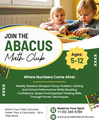 Children's Abacus Math Club Flyer Template