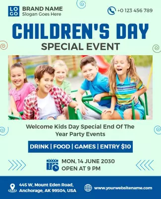 Childrens Day Special Event Invitation Flyer Template