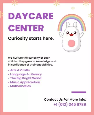 Childrens Daycare Center Educational Flyer Template
