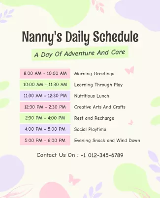 Childrens Daycare Schedule Flyer Template