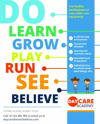 Childrens Daycare Services Information Flyer Template
