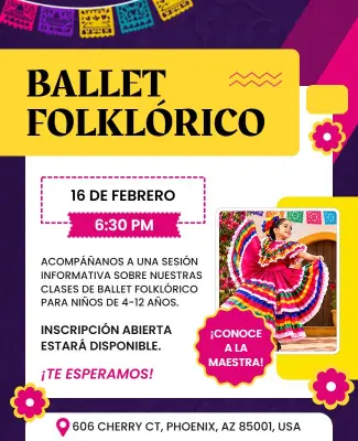 Children's Folkloric Ballet Dance Class Flyer Template