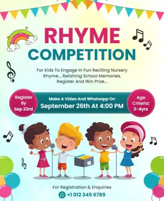 Childrens Rhyme Competition Event Flyer Template