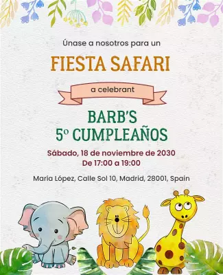 Childrens Safari Birthday Party Flyer Template
