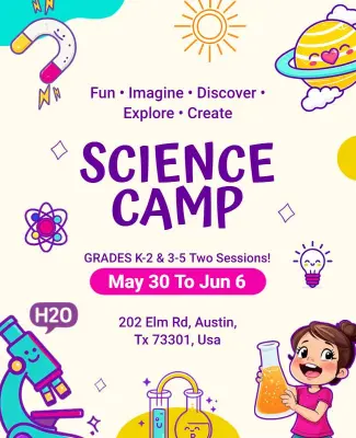 Children's Science Camp Educational Flyer Template