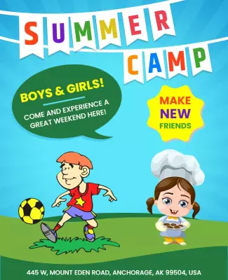 Childrens Summer Camp Adventure Flyer Template