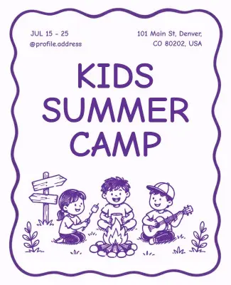 Children's Summer Campfire Activities Poster Template