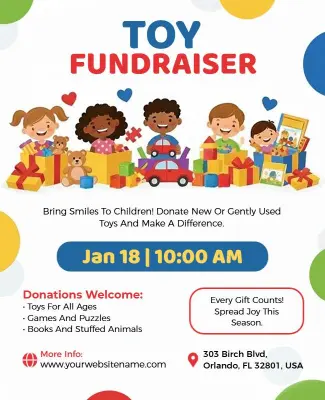 Children's Toy Donation Fundraiser Flyer Template