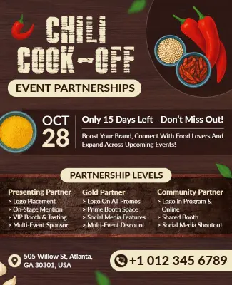 Chili Cook-Off Event Partnership Flyer Template